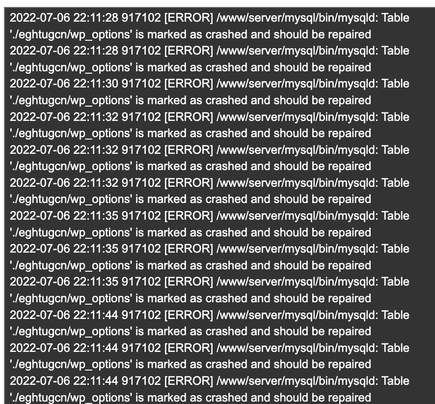 记一次mysql异常 记一次mysql异常
